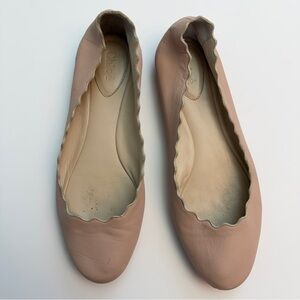 Chloe Lauren Scalloped Ballet Flat, Size 37.5/ US 6.5